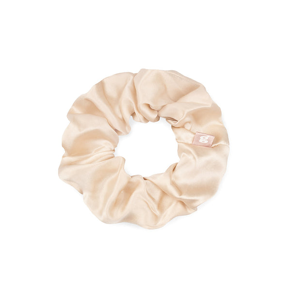 Seiden Scrunchie in Beige aus Maulbeerseide in Größe M