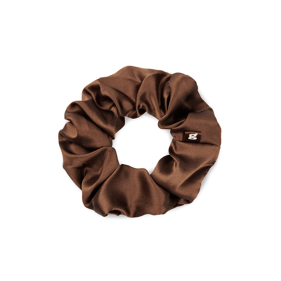 Seiden Scrunchie in Beige aus Maulbeerseide in Größe M