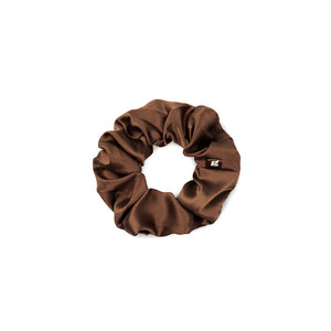 Braunes M Seiden Scrunchie