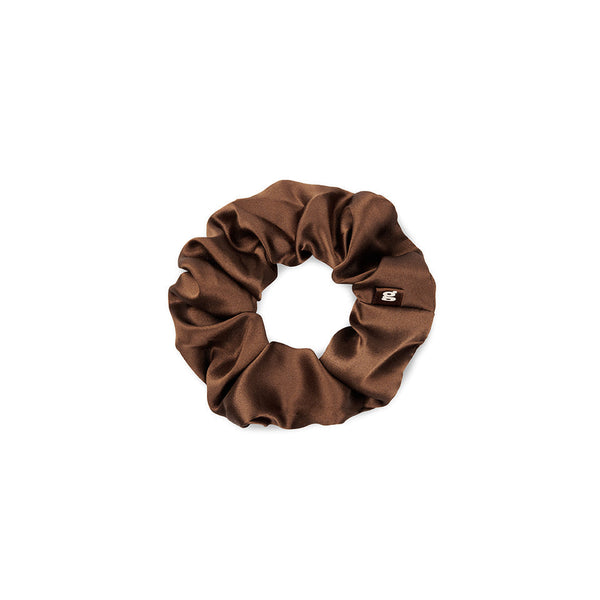 Braunes M Seiden Scrunchie
