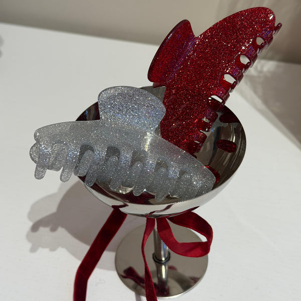 Amy Haarklammer rot und silver