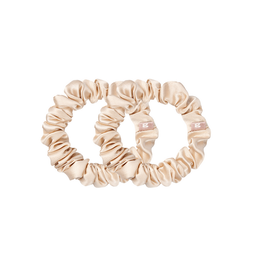 2er Pack beige Seiden Scrunchies in S.