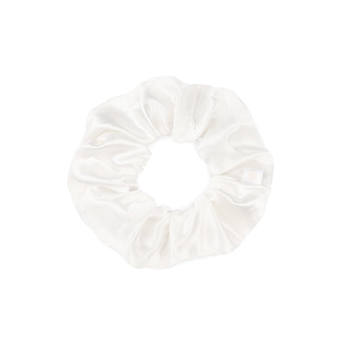 gillie weißes Seiden Scrunchie L 